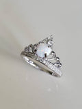 Sterling Silver White Opal Crown Ring - view 4