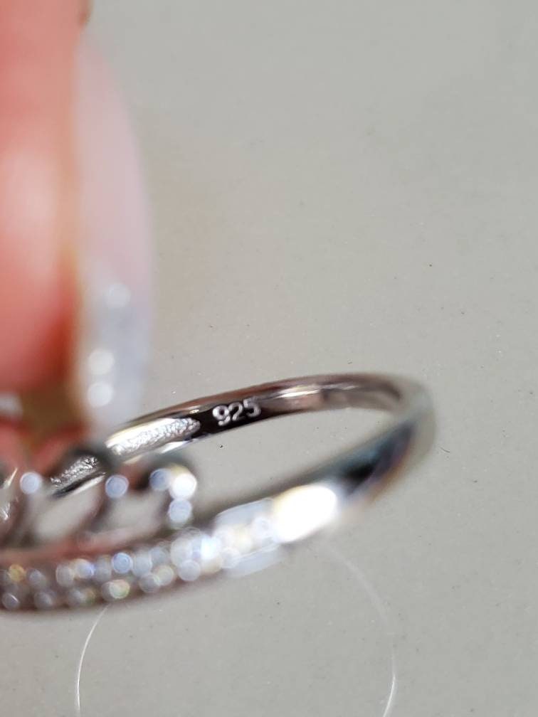 Sterling Silver White Opal Crown Ring - view 3