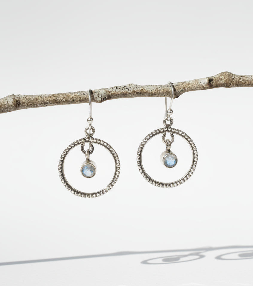 Sterling Silver 925 Moonstone Drop Earrings
