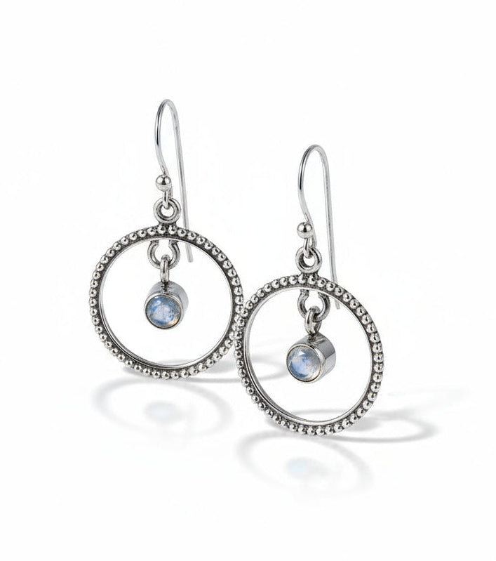 Sterling Silver 925 Moonstone Drop Earrings - view 4