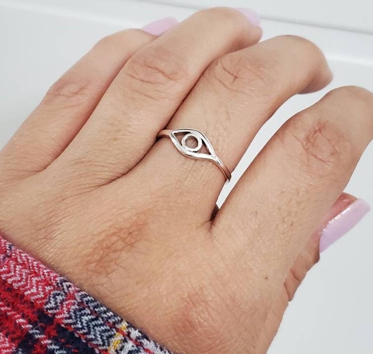 Eye Protection Sterling Silver Ring - view 2