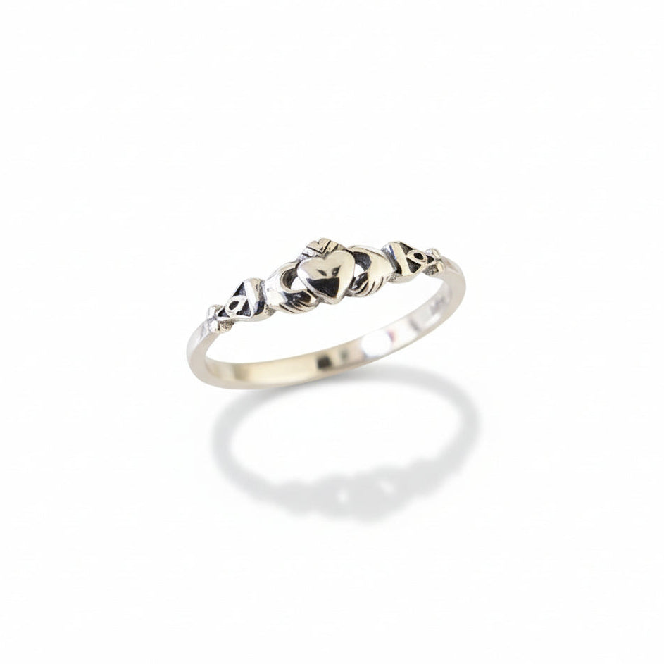 Sterling Silver Tiny Claddagh Dainty Irish Ring