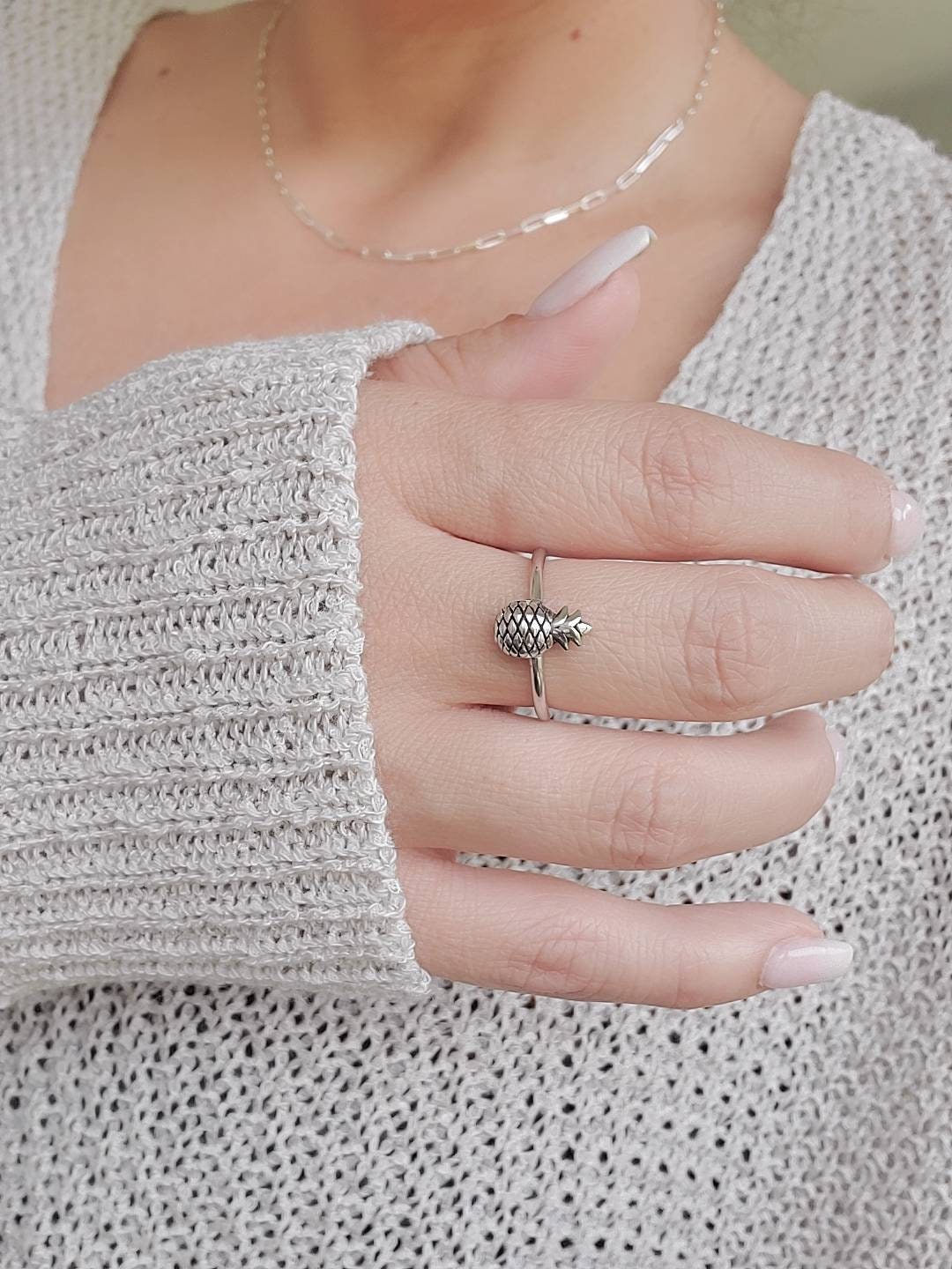 Sterling Silver Pinapple Ring - view 4