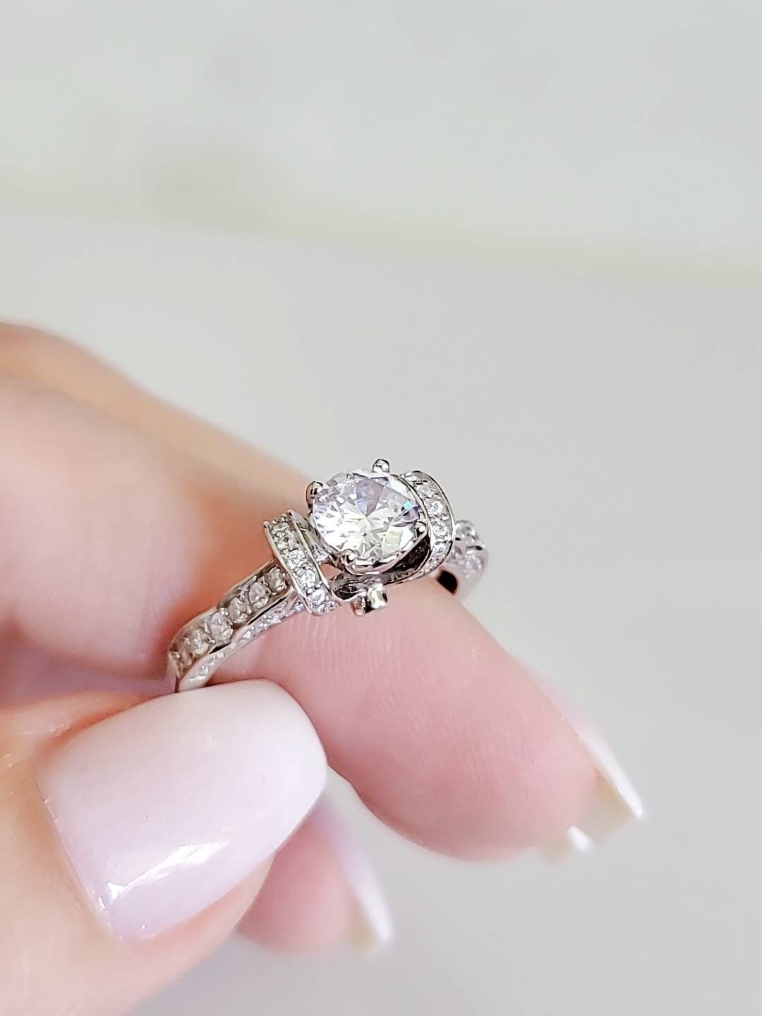 Sterling Silver Promise Engagement Wedding Ring - view 4