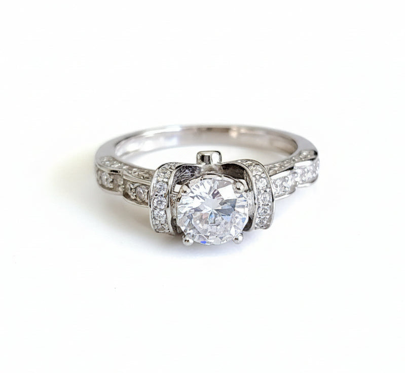 Sterling Silver Promise Engagement Wedding Ring - view 3