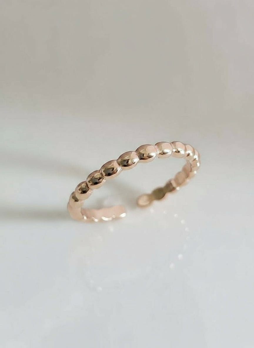 Rose Gold 925 Beaded Toe Ring - view 4