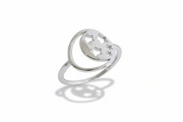 Sterling Silver Moon Stars Celestial Toe Ring