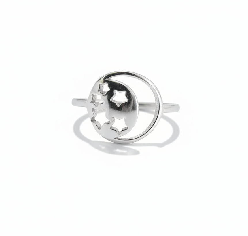 Sterling Silver Moon Stars Celestial Toe Ring - view 5