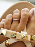 Silver Beaded Toe Ring - view 5