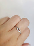 Sterling Silver Eye Garnet Ring - view 3