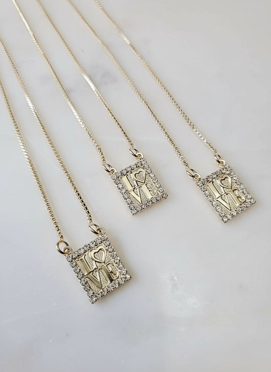 Gold Love Pendant Necklace - view 5