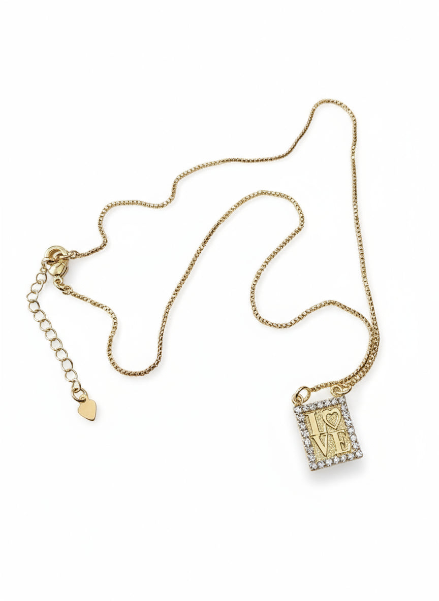 Gold Love Pendant Necklace - view 3