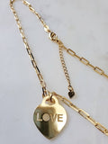 Gold Heart Statement Pendant Chain - view 5