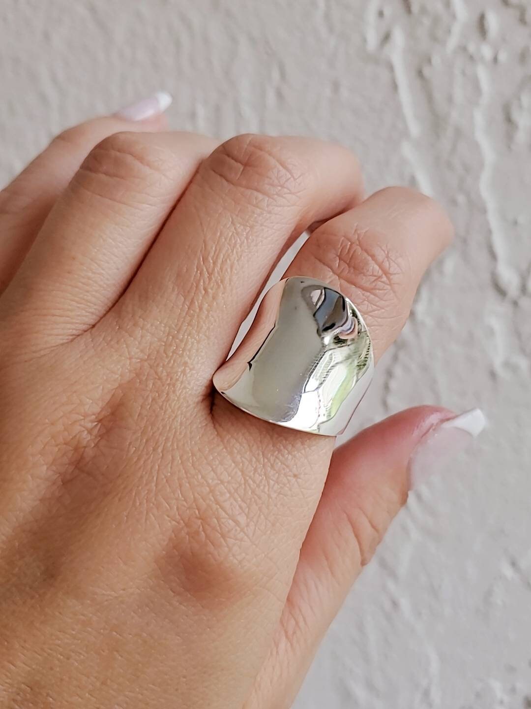 Concave Sterling Silver Ring - view 5