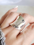 Concave Sterling Silver Ring - view 4