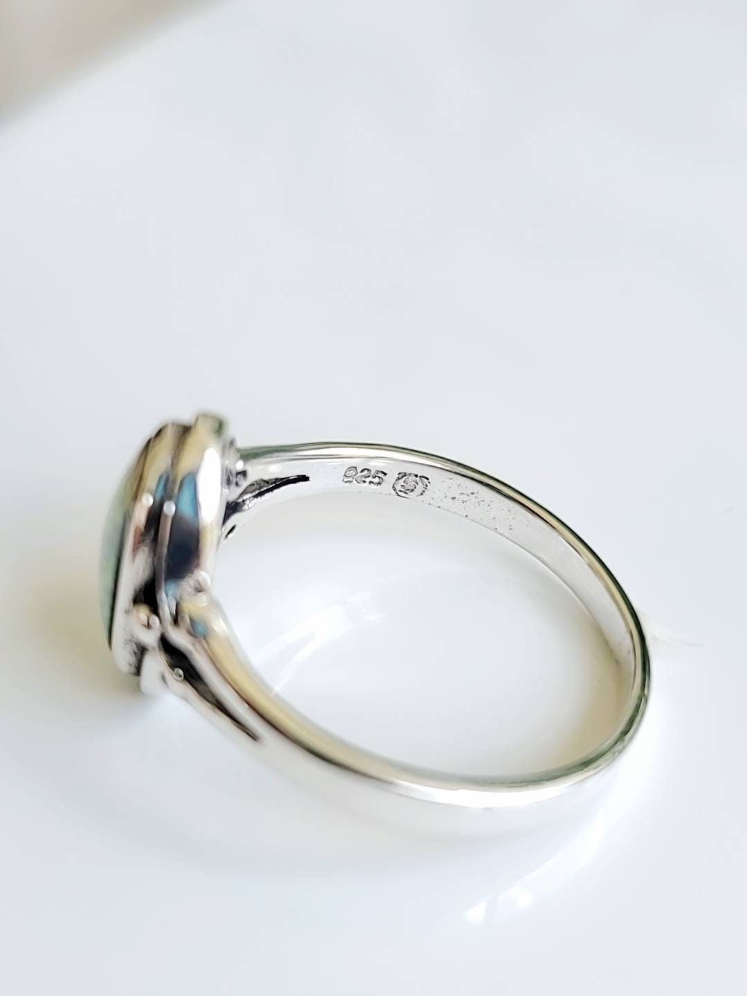 Sterling Silver White Opal Ring - view 3