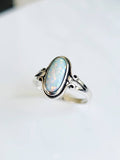 Sterling Silver White Opal Ring - view 6