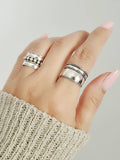 Sterling Silver Thin Concave Wide Band