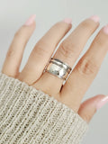 Sterling Silver Thin Concave Wide Band - view 3
