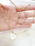 Gold Heart Statement Pendant Chain - view 3