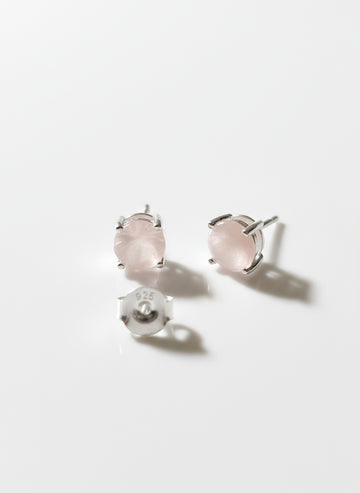 Sterling Silver 925 Pink Mother of Pearl Stud Earrings