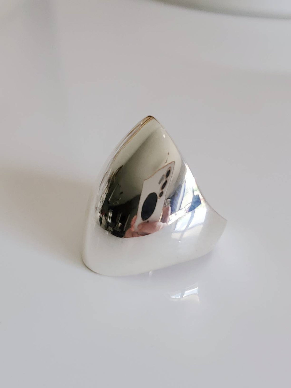 Art Deco Sterling Silver Bold Dome Ring - view 5