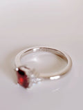 Sterling Silver Red Garnet Ring - view 4