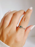 Sterling Silver Emerald Protection Eye Ring - view 2