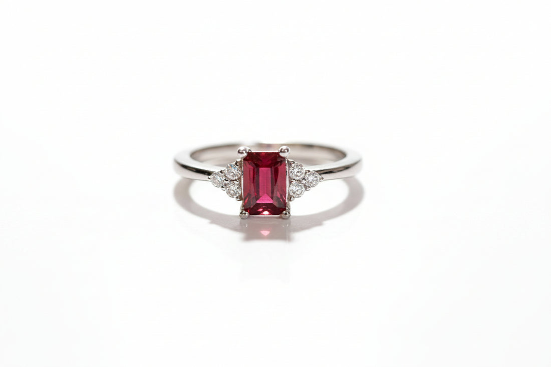 Sterling Silver Red Garnet Ring