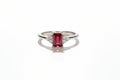 Sterling Silver Red Garnet Ring