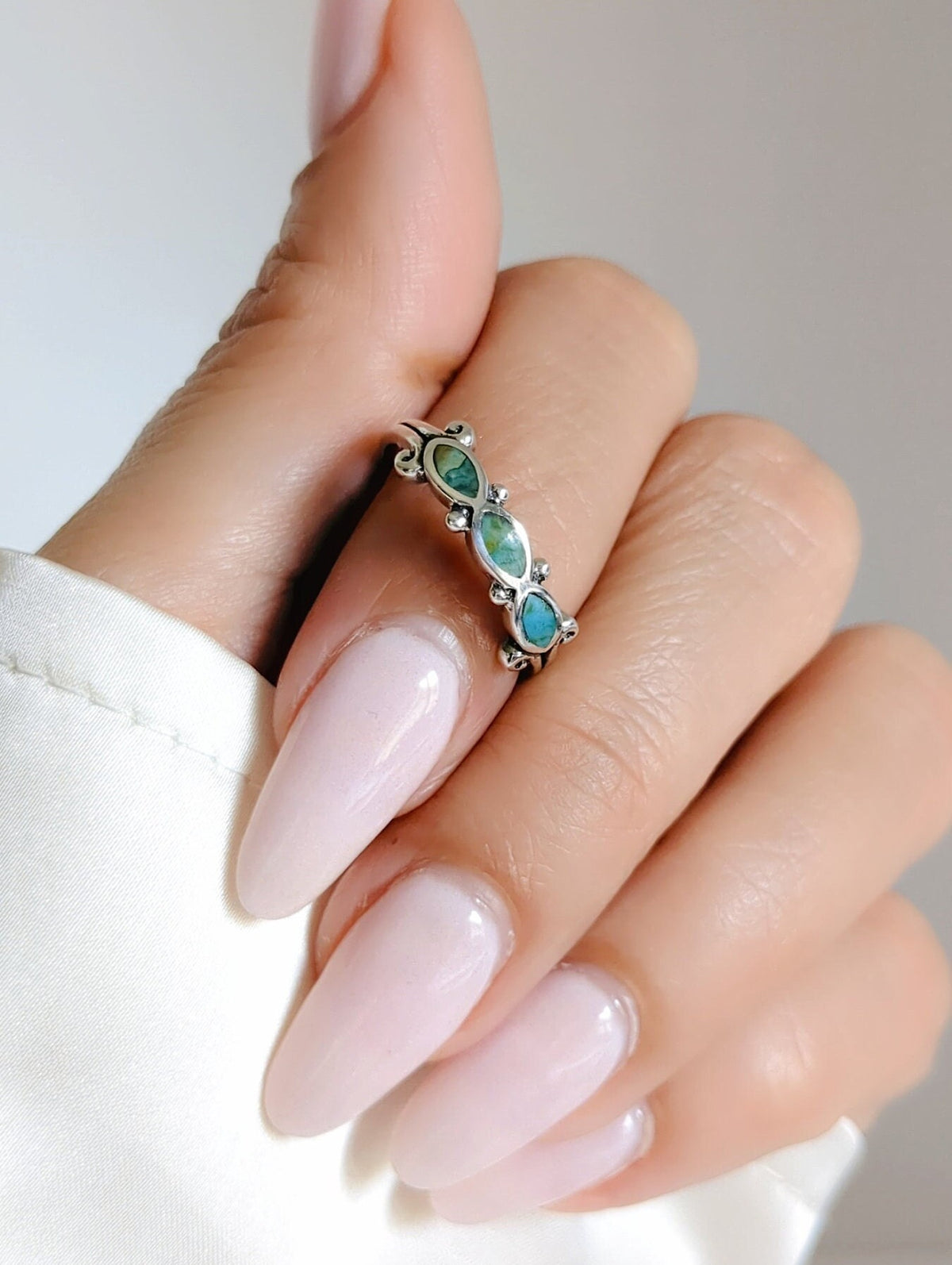 Sterling Silver 925 Genuine Turquoise Ring - view 4